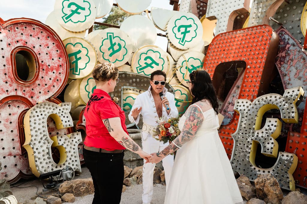 A Neon Museum Elopement with Elvis, Tattoos, and Vegas Lights – photo 1