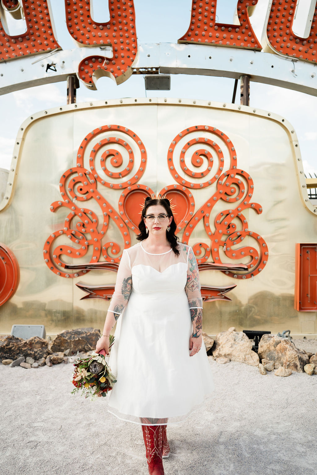 A Neon Museum Elopement with Elvis, Tattoos, and Vegas Lights – photo 12