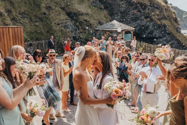 A Coastal Devon Wedding with Live Violin and a Full Dancefloor