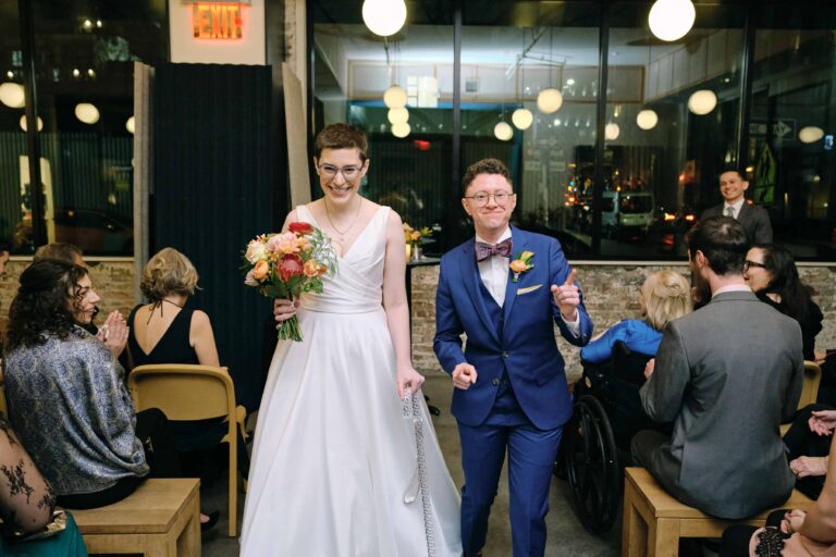 A Brooklyn Brewery Wedding with Books, Beer, and a Ring Bearing Dog